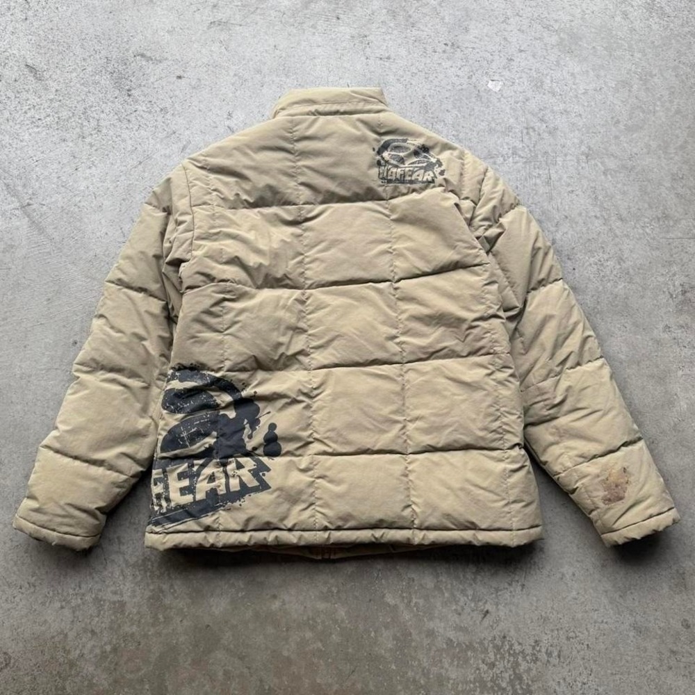 Early 2000s NoFear Graffiti Logo Down Puffer Jacket Skate Grunge